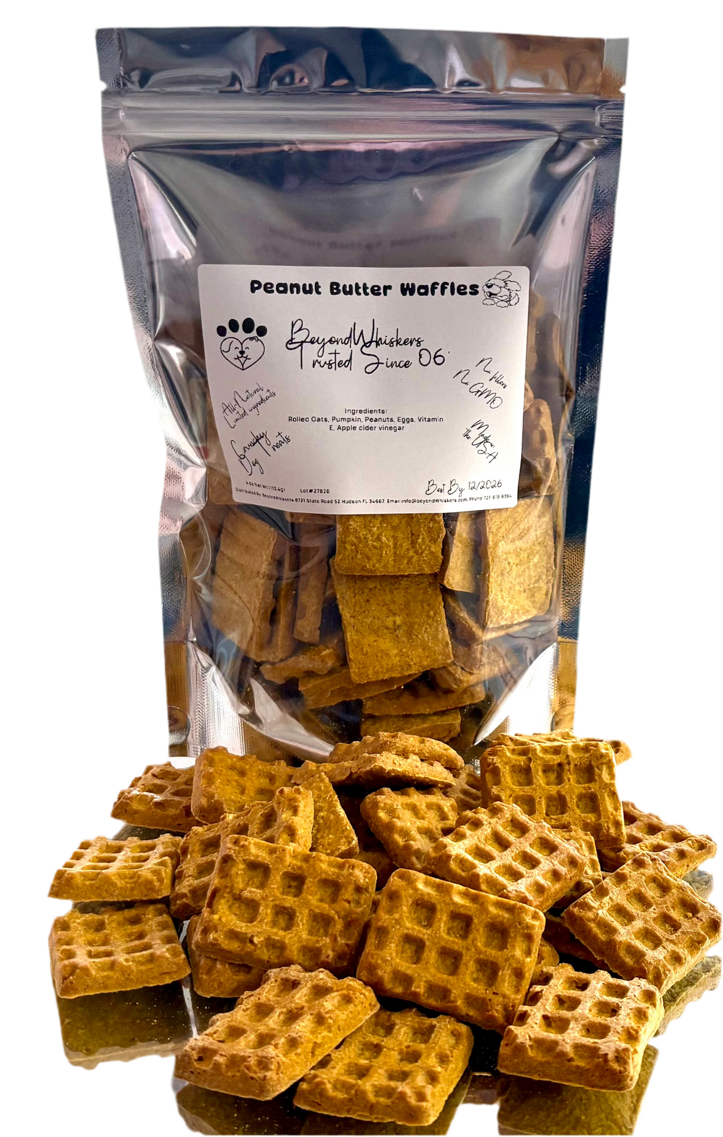 Pumpkin Peanut Butter Waffles Crunchy Dog Treats
