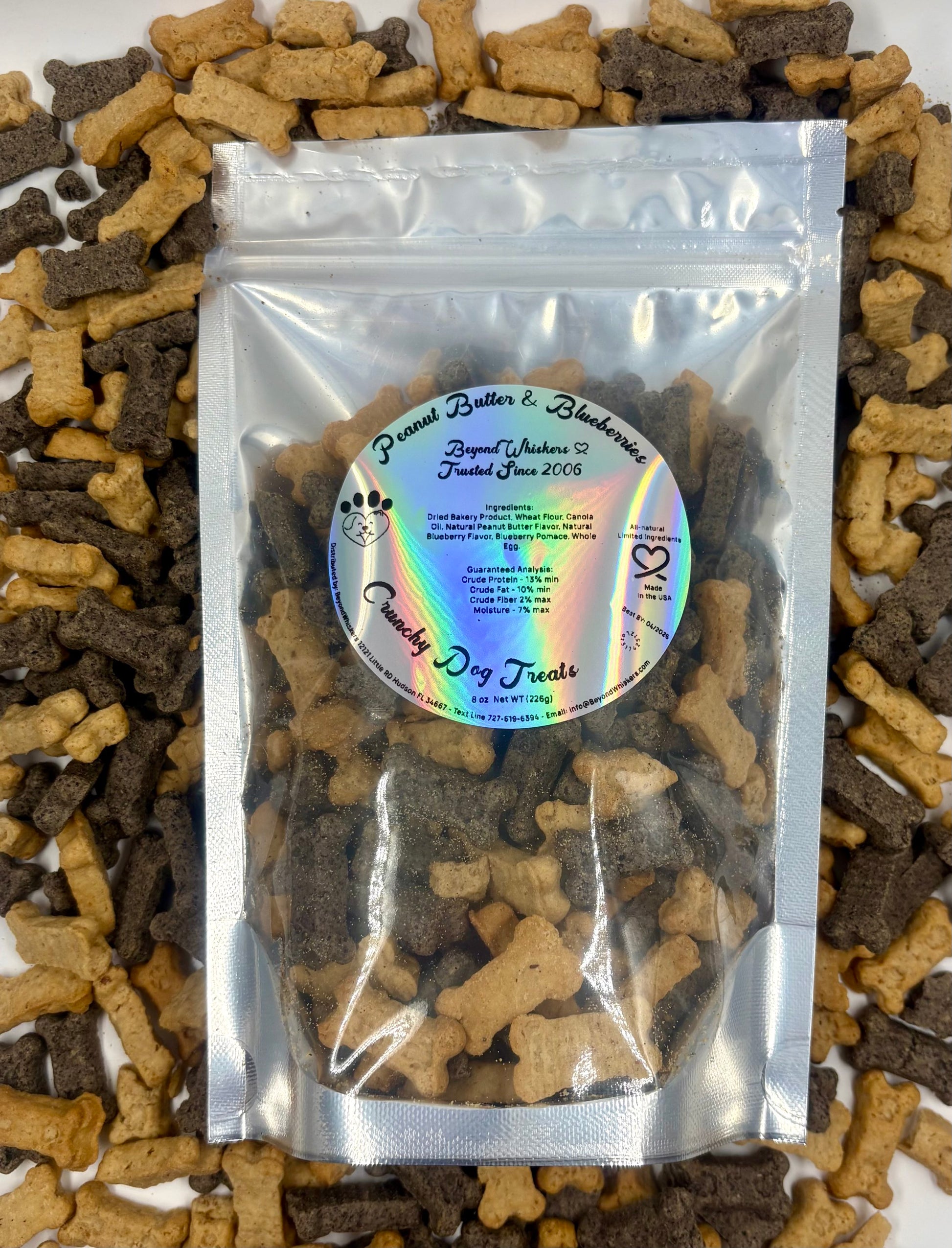 BeyondWhiskers Peanut Butter and Blueberry mini bites Crunchy dog treats image 1