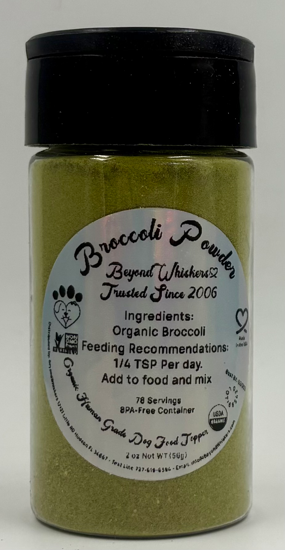 BeyondWhiskers Organic Human Grade Broccoli Powder Dog Food Topper 2 oz image 4