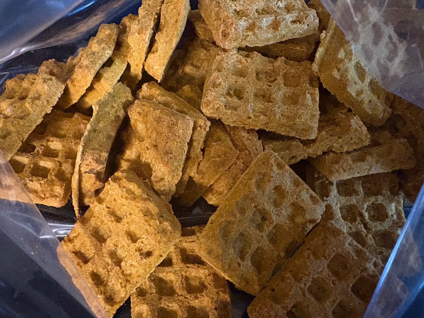Pumpkin Peanut Butter Waffles Crunchy Dog Treats