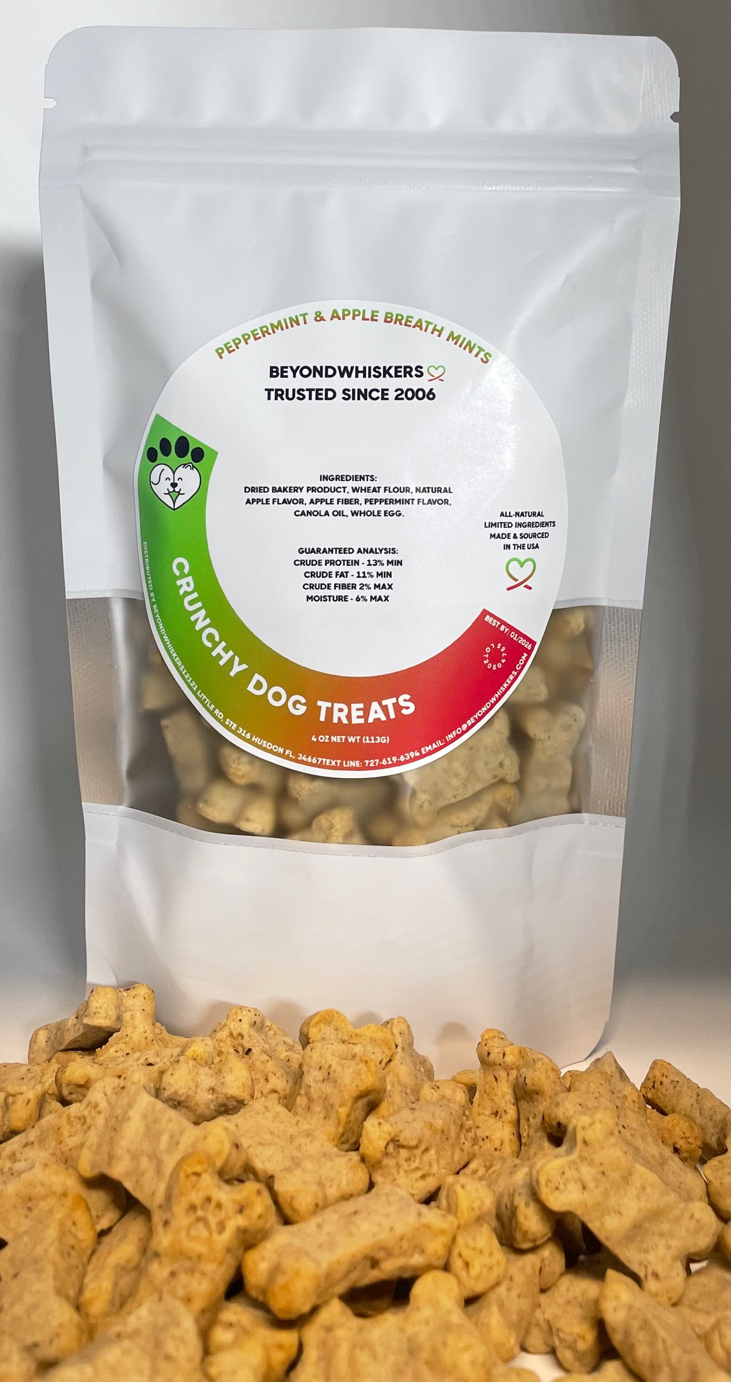 BeyondWhiskers Peppermint and Apple Breath mint dog treats image 0