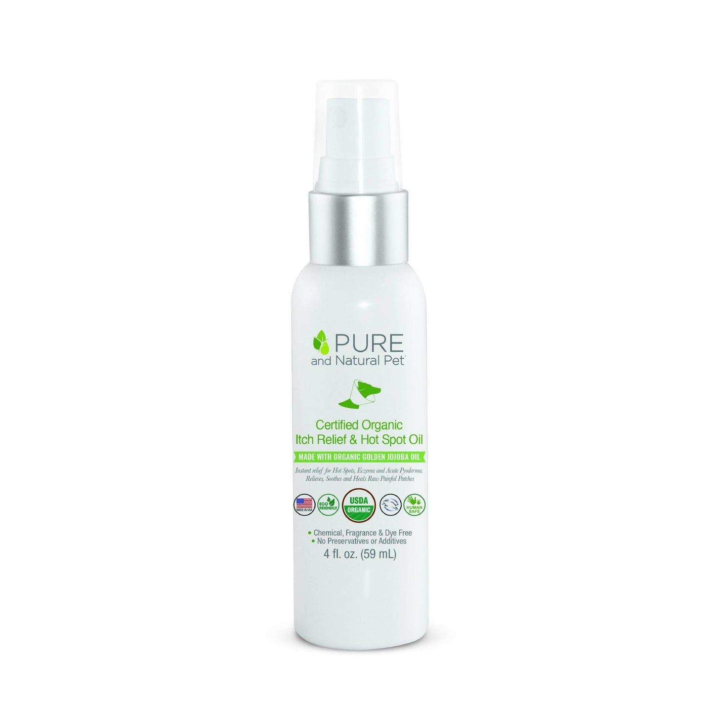 Pure and Natural Pet Certified Organic Itch Relief and Hot Spot Oil for Dogs 4oz image 0