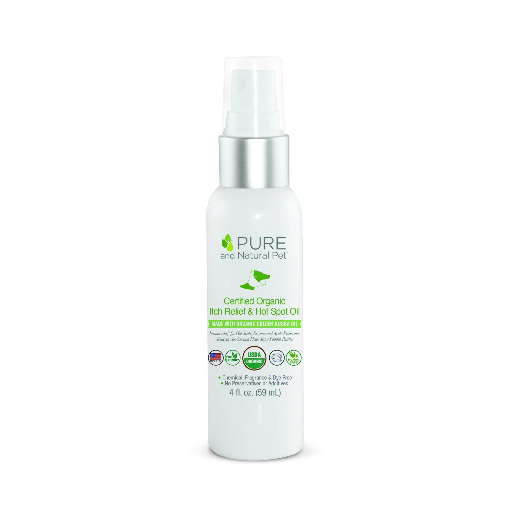 Pure and Natural Pet Certified Organic Itch Relief and Hot Spot Oil for Dogs 4oz image 0