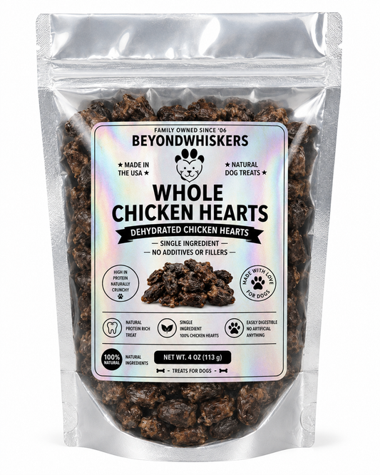 Whole Dehydrated Chicken Organ Hearts for Dogs