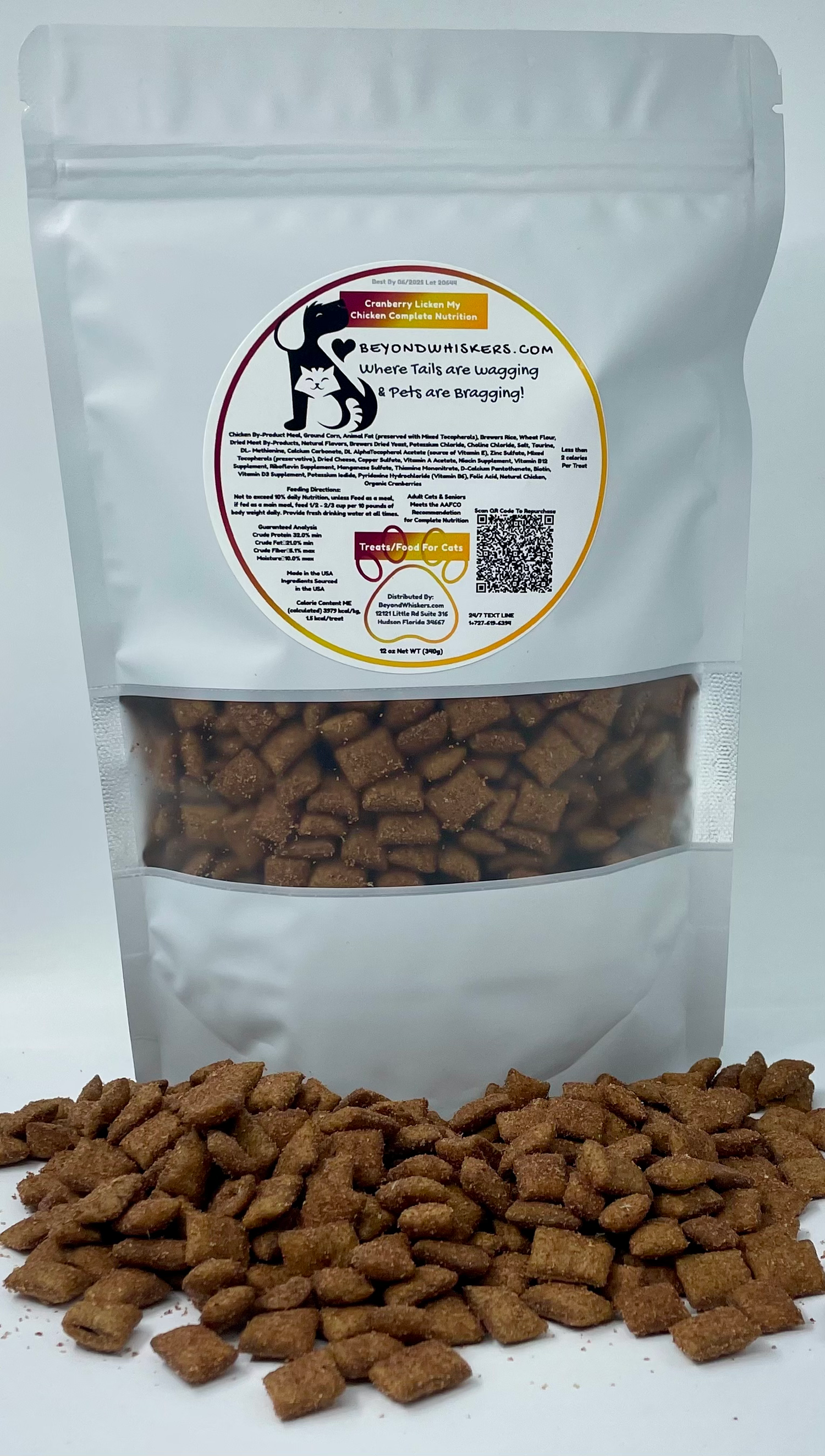 BeyondWhiskers Cranberry Licken My Chicken complete cat treats or Food (Bulk) image 0