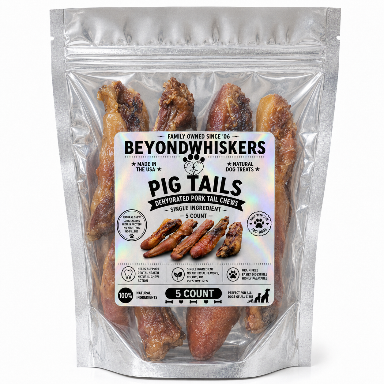 Dehydrated Pork Tails for Dogs