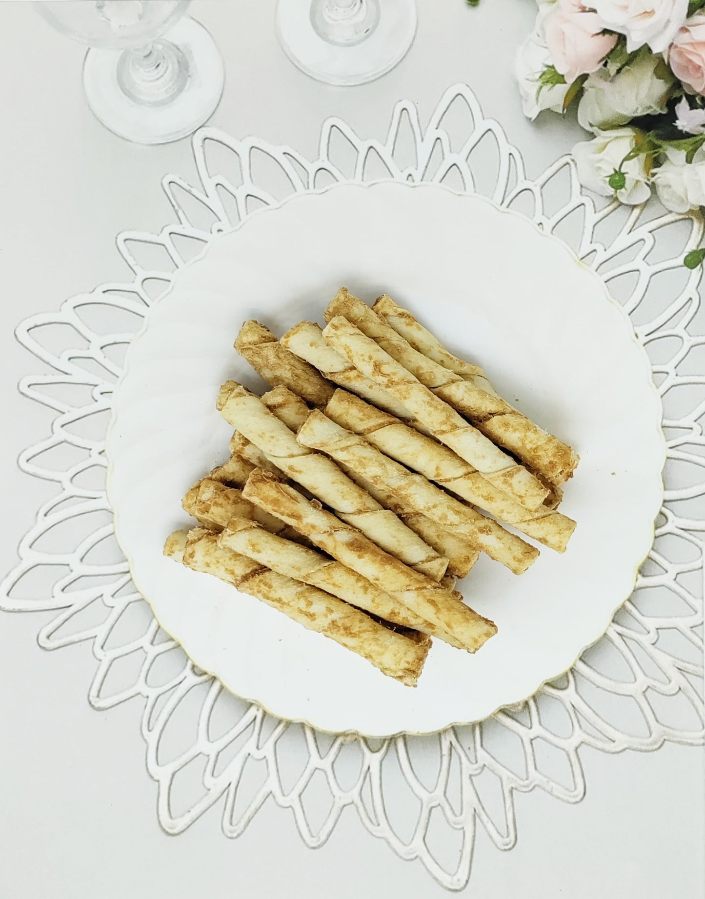 peanut butter based Raw hide for toy dogs, dog treats image 0