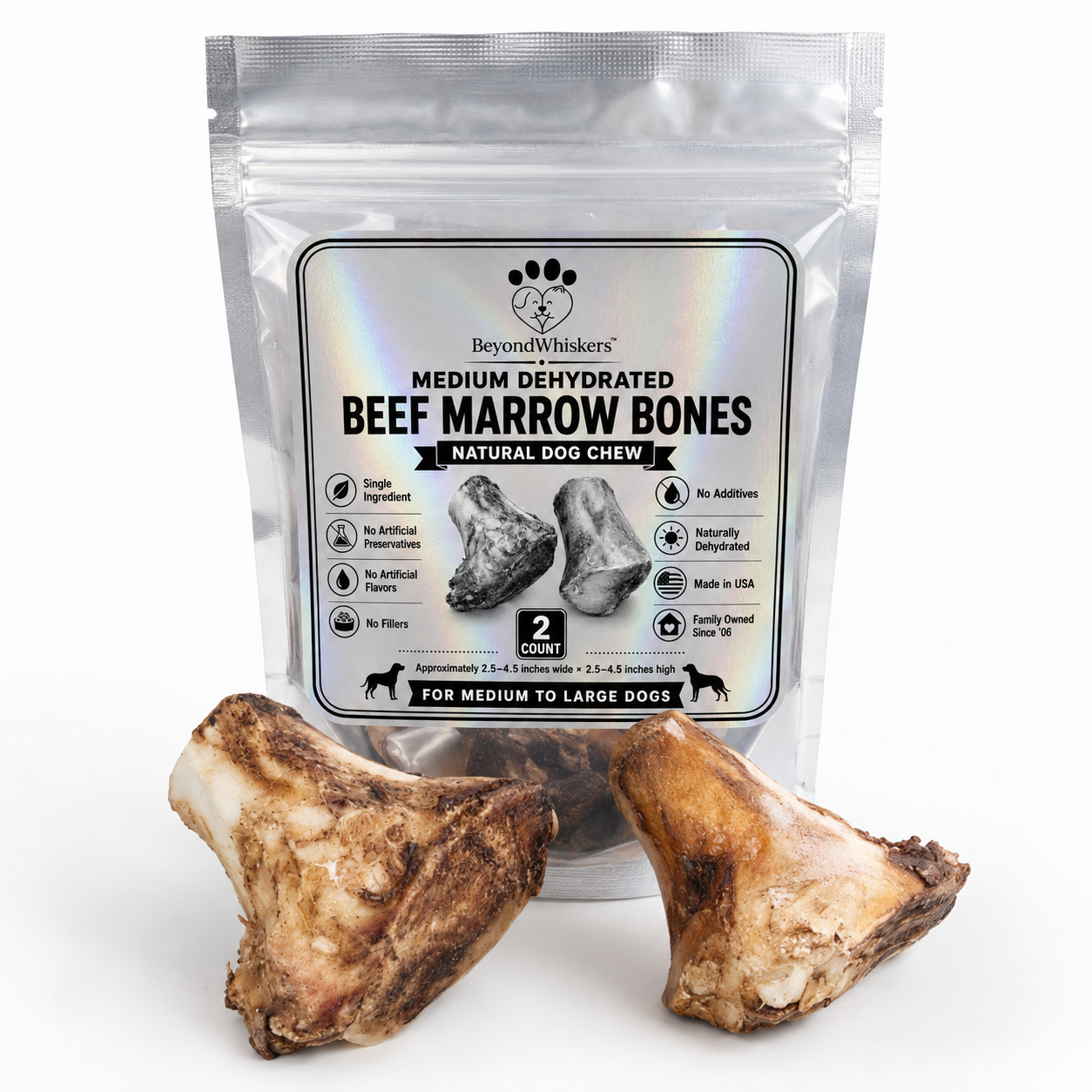 Medium Dehydrated Beef Marrow Bone Dog Chew