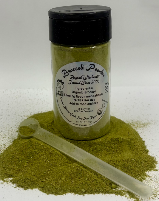 BeyondWhiskers Organic Human Grade Broccoli Powder Dog Food Topper 2 oz image 0