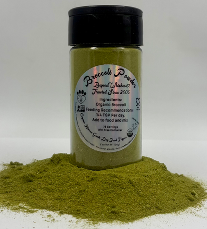 BeyondWhiskers Organic Human Grade Broccoli Powder Dog Food Topper 2 oz image 3