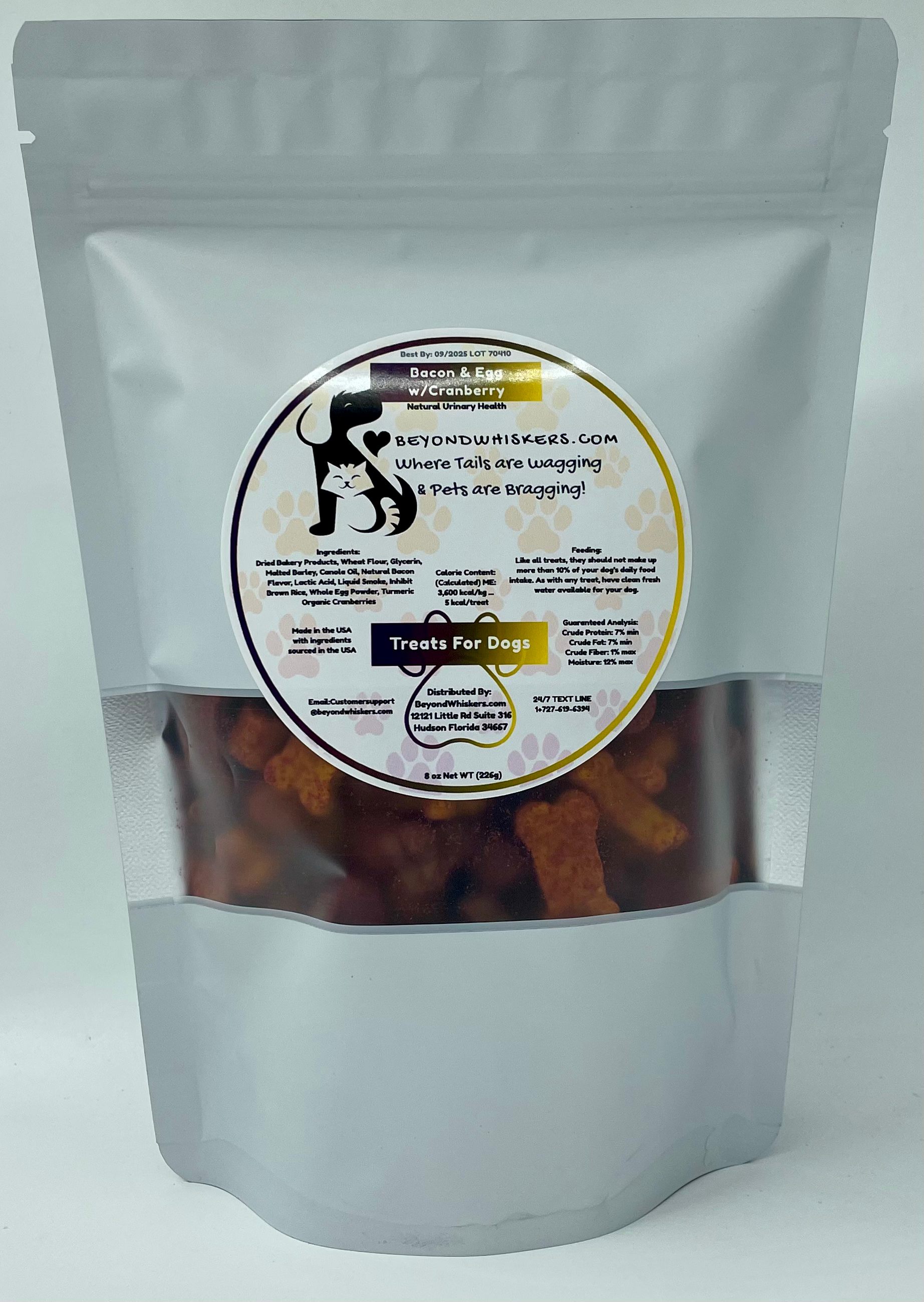 BeyondWhiskers Bacon and egg dog treats with cranberry for Urinary health image 0