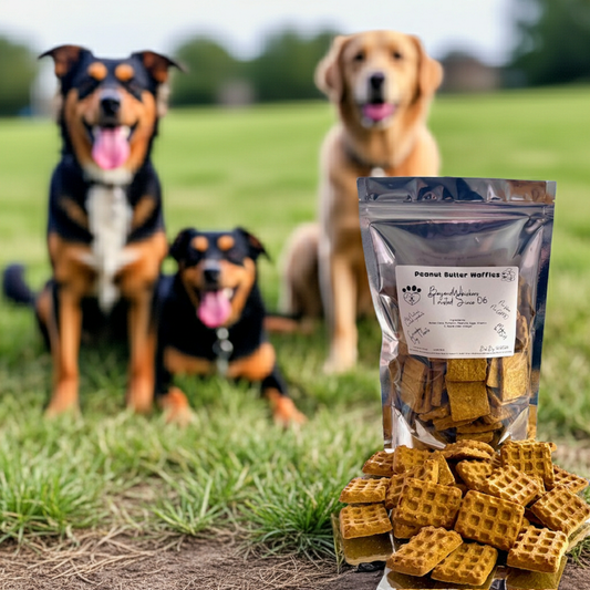 Pumpkin Peanut Butter Waffle Crunchy Dog Treats | Beyondwhiskers