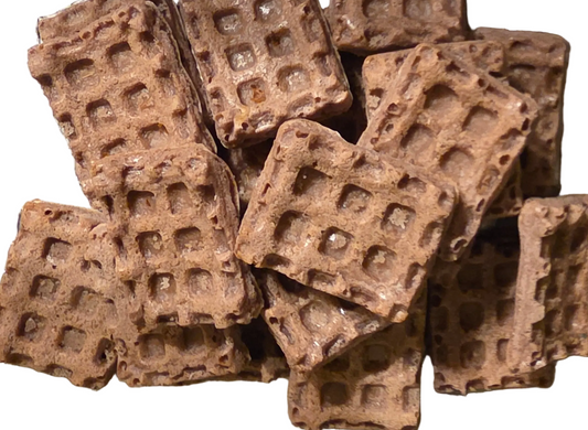 Peanut Butter Blueberry Waffles Dog Treats | BeyondWhiskers