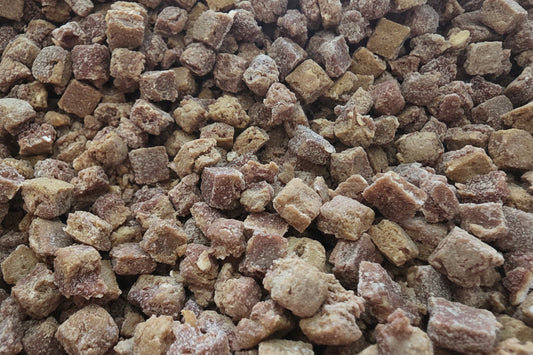 Cranberry lickin' my chicken cat treats, a mix of soft and crunchy bites