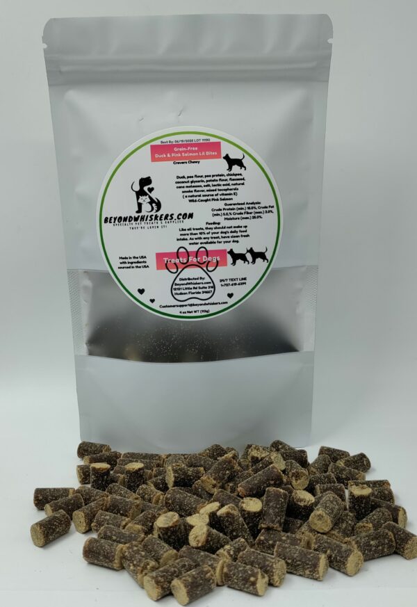 Cranberry duck and salmon mini training treats for dogs