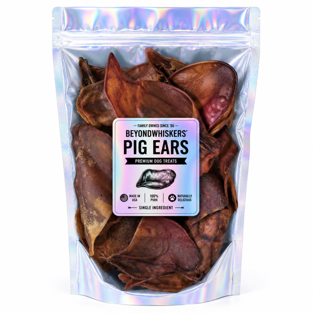 Pig Ears for Dogs – Natural Dehydrated Hog Ear Chews, Long Lasting High Protein Dog Treats