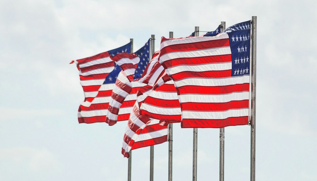 Real American flags displayed outdoors